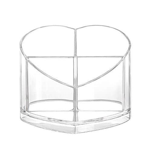 MiCorazon Acrylic Makeup Organizer - Heart Shaped - Ideal for Brushes, Cosmetics, Personal Items and Stationery