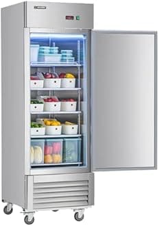 Wilprep Commercial Refrigerator, 27" 1 Solid Door Commercial Fridge with 18.7 cu. ft. Capacity, Reach in Refrigerator with Air Cooling Adjustable Shelves for Restaurant Kitchen Cafe, Stainless Steel
