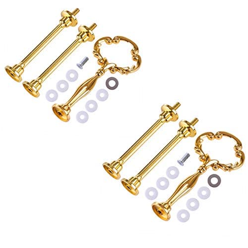 PetforuUpdated 3-Tier Serving Stand Kirsite Fruit Plate Cake Stand Replacement Parts (2 Sets 3-Tier Gold)