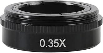 Microscope 0.3X 0.35X 0.5X 0.75X 1X 2.0X Auxiliary Barlow Objective Lens for 120X/180X/300X C-Mount Industrial Zoom Lens(0.35X)