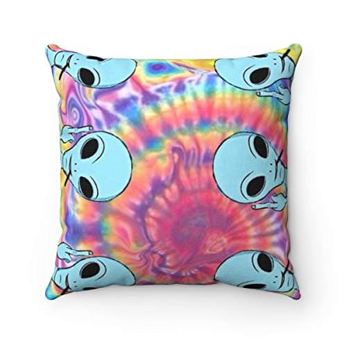 Pattebom Alien Throw Pillow Alien Pillow Tie Dye Home Decor Hipster Bedroom Decor Funny Apartment Decor Tumblr Cushion Decor