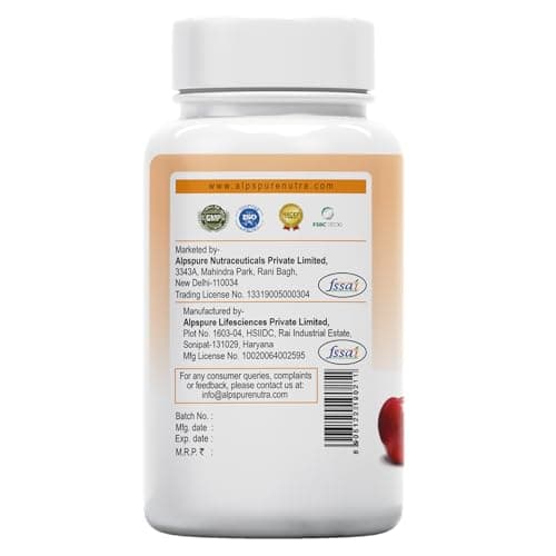 Alpspure Nutra Apple Cider Vinegar Capsules 500 Mg (Pack of 2-90 Veg Capsules Each) | | Supports Weight Loss | Boosts Metabolism | Improves Skin Health | Natural Fat Burner | For Men & Women