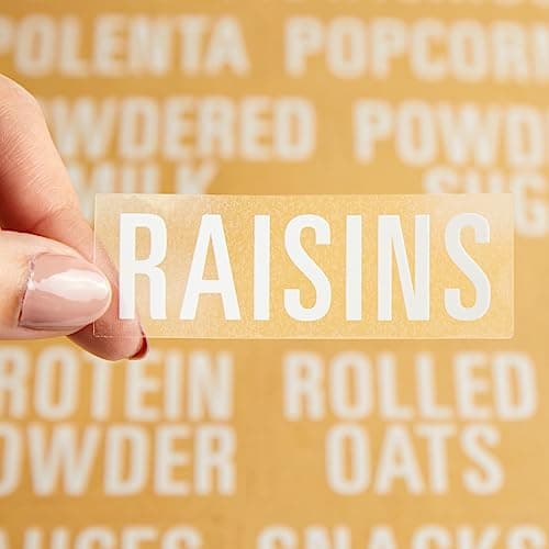 Talented Kitchen 224 Pantry Labels. All Caps Pantry & Fridge Mega Labels Set. 224 Food Jar Stickers Decal. Water Resistant Pantry Organization Storage (Set of 244– All Caps Bold White Pantry & Fridge)