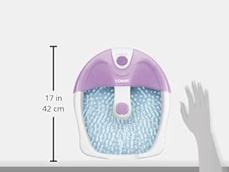 Conair Soothing Pedicure Foot Spa Bath with Soothing Vibration Massage, Deep Basin Relaxing Foot Massager with Jets, Pink/White