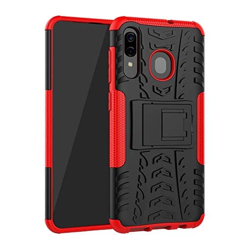 Case for Galaxy A20 A30 A50 DWaybox Hybrid Rugged Heavy Duty Hard Back Cover Case with Kickstand Compatible with Samsung Galaxy A20/A30/A50 6.4 Inch (Red)