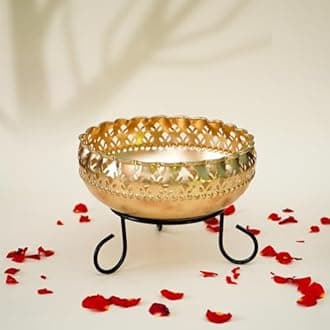 Ekhasa Gold Urli Bowl with Stand for Home Décor