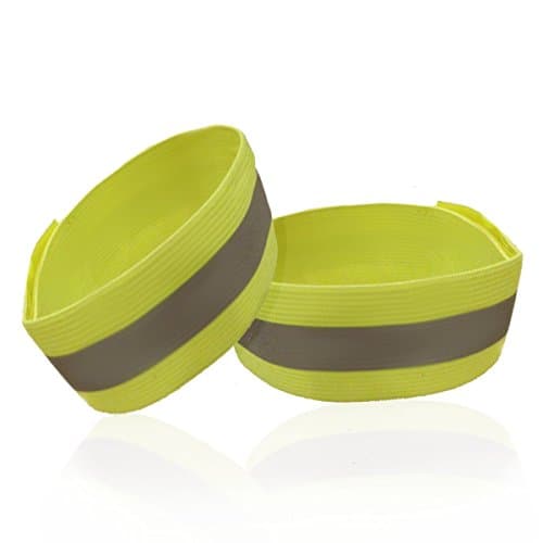 Reflective Bands for Wrist / Ankle - Safety Reflector Straps, High Visibility over 700 ft - Night Safety for Walking, Running, Jogging, Cycling, or Hiking- Fits over Clothing, Jacket, or Pants- 2 Pack