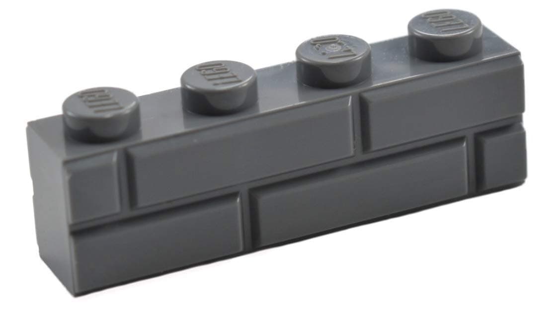 LEGOParts and Pieces: 1x4 Masonry Profile Bricks (25 Pcs, Dark Stone Gray)