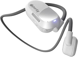 Purity Air Open Ear Headphones - True Air Conduction Wireless Bluetooth Open Ear Earbuds with Dual Mic for iPhone/Android - Secured Long Wearing Comfort, Sports Sweat Resistant (White/Grey)