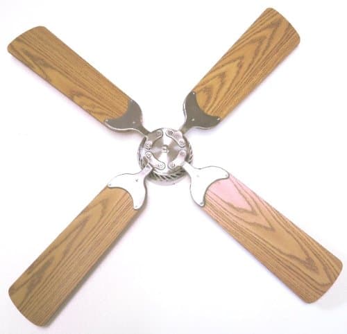 42-inch DC 12V Non-Brush Ceiling Fan for RV, Brushed Nickel with Wall Control, Maple/Cherry Reversible Blades