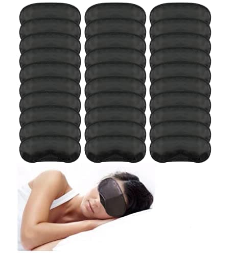 Eye Mask Sleep Mask for Sleeping Mask Blindfold PORSMING Sleep Masks Sleep Eye Masks Eye Cover for Sleeping Team Building Games Party with Adjustable Straps for Women Men Kids 4 Layers Black Pack of 30