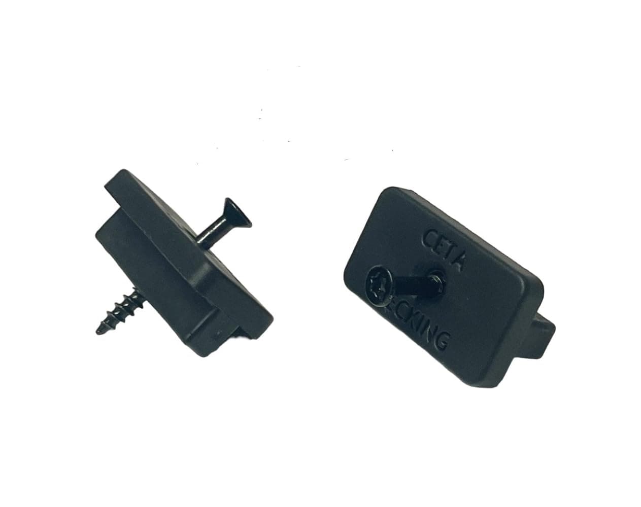 Ceta Composite Decking T Clips Fixing/Black Fitting Screw Included/Provides 6mm Gap Between The Composite Decking Boards/Fits Most of The Products on The Market/Plastic Clips Fastener