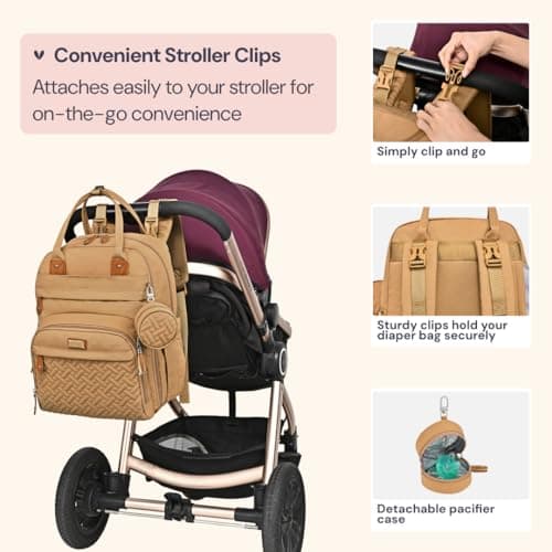 BabbleRoo Diaper Bag Backpack, Baby Nappy Changing Bags Multifunction Waterproof Travel Back Pack