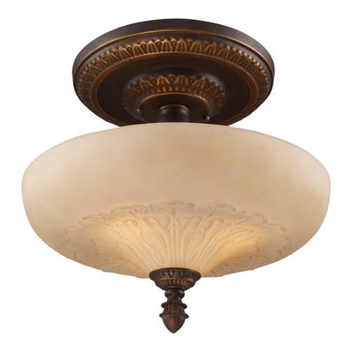 Elk 08094-Agb Restoration 3-Light Semi-Flush Mount, 15-Inch, Golden Bronze