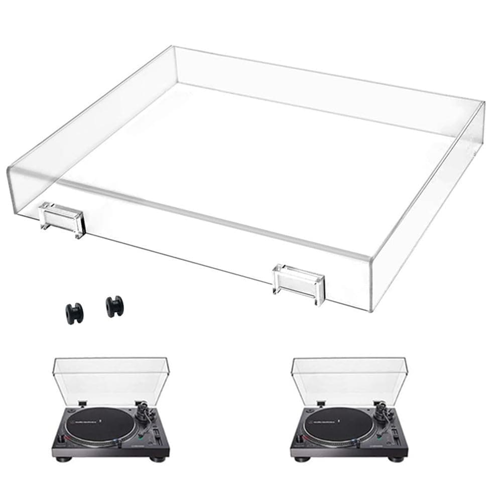 Stereo Turntable Dust Cover Protector Compatibe with Audio AT-LP120XUSB-BK/AT-LP120XBT-USB-T-e-c-h-n-i-c-a, Clear Acrylic Stereo Turntable Dustcover for Modern Vintage Record Players, Clear