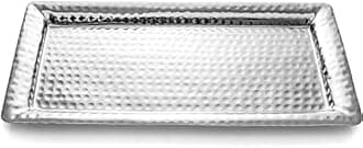 Monarch Abode 40308 Hand Hammered Tray Platter, Metal, Nickel