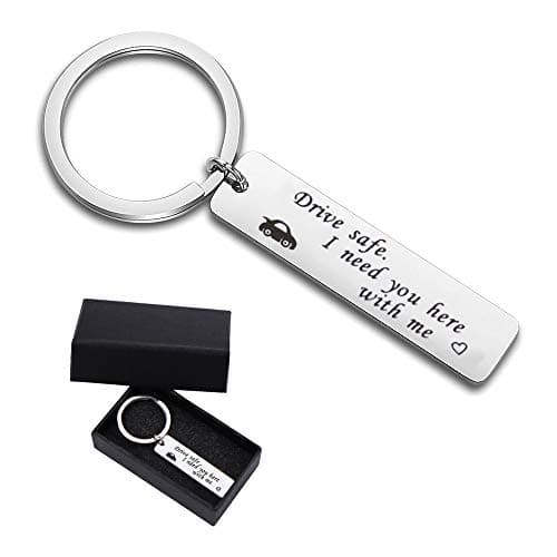 Drive Safe Keychain,I Need You Here with Me Trucker Husband Gifts for Husband Dad Boyfriend Gifts Best Friend Gifts Stocking Stuffer, Birthday Gifts (Z-Sliver)