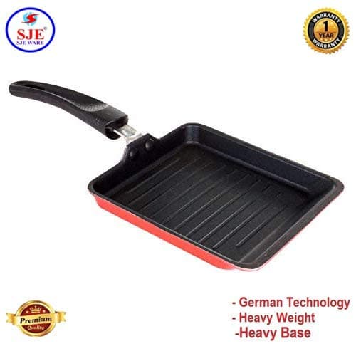 SJEWARE Aluminium Non-Stick Egg Pan Red and Black 1 Year Warranty Small