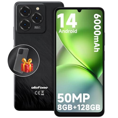 Ulefone Note 20 Pro Unlocked Cell Phones, Android 14 OS, Up to 8GB RAM+128GB ROM 1TB Extension, 6.75” HD+ 90Hz Screen 6000mAh Battery Smartphone, 50MP Main Camera, Octa Core 4G Dual SIM Phone Black