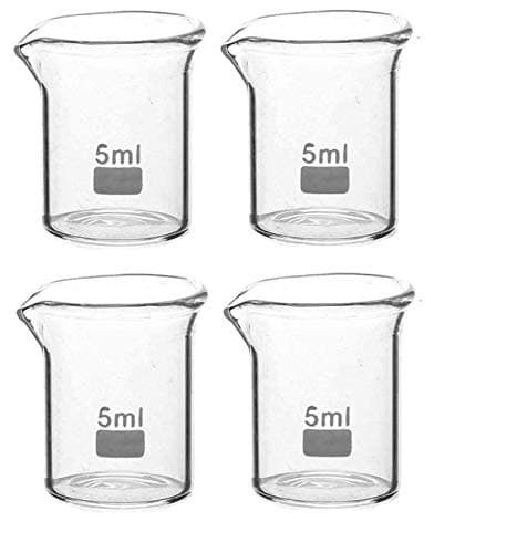 Boro 3.3 Glass Graduated Measuring Beaker for Lab or Kitchen (5ml)