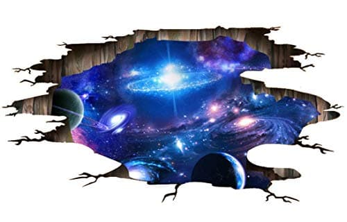 OFISSON 3D Galaxy Wall Sticker Decals Space Removable Art Home Decoration Floor Illusion XL - 35.4x23.6 inches