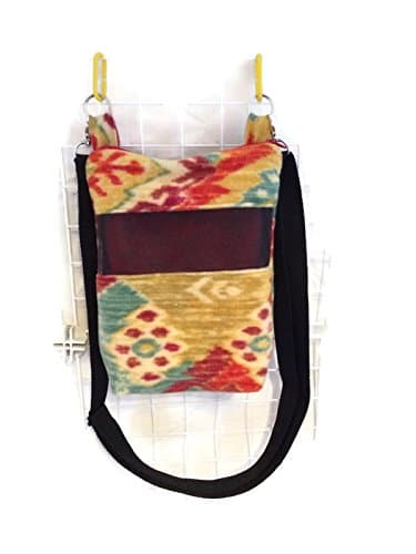 Bonding and Carrying Bag for Sugar Gliders or Other Small Pets - in Red Tone Aztec Print