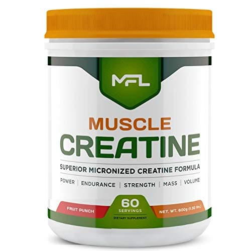 MFL Muscle Creatine | 3 Forms of Micronized Creatine | 10g | 0 Sugar | Sweetened with Stevia | All-Natural | 60 Servings (Fruit Punch)