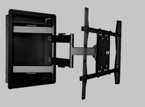 Recessed In Wall Mount Box Articulating Mount for Samsung LED TV UN65F7100 ... with free (1x) 8 outlet Surge Protector, (2X)HDMI Cable 6 ft