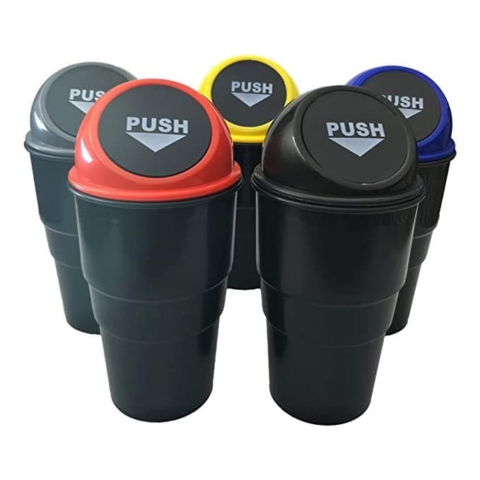 URANUS™ Portable Mini Thrash bin for Home | Cars & Bi-Cycles | Office Desk | Travel (RED) - Pack of 2