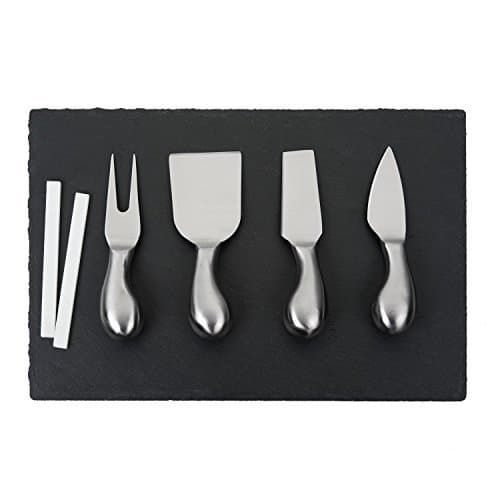 Slate Cheese Board & Knife Tool Set with Chalk [12" x 8"]