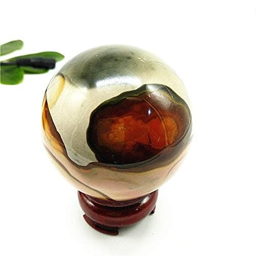 LIXUAN Ocean Jasper Sphere Polychrome Jasper Sphere Crystal Sphere Ball Healing Crystal Ball Multicolor Orbicular Orbs Mineral Ball Crystal Polished Stone (50-55mm)