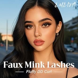 Mink Lashes Wispy Fluffy Eyelashes - 3D Dramatic Volume Look False Lashes Long Cat Eye 8-15mm D Curl Russian Strip Lashes Fake Eyelash Pack by EMEDA(D802)