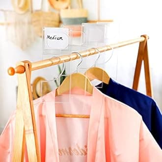 Kathfly 50 Pack Plastic Closet Dividers for Hanging Clothes Transparent Rectangle Rack Size Dividers, Organize Clothes