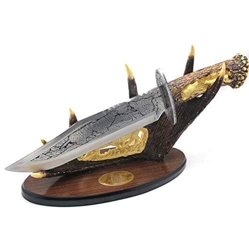 Wild Turkey Handmade Collection Highly Detailed Display Dagger w/Stainless Blade and Display Stand (Wolf2)