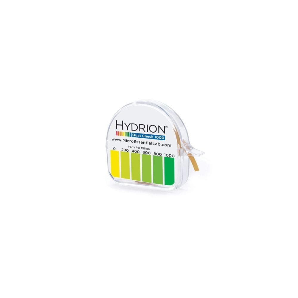Hydrion Single Roll QC-1001 Quat Check Test Paper w/ Dispenser/ColorChart Range 0-1000ppm
