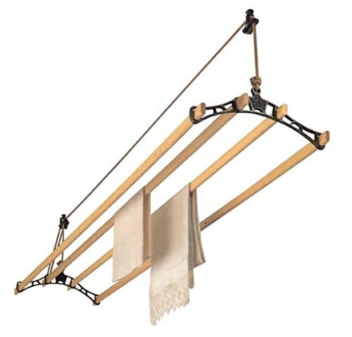Sheila Maid ®, Original Indoor Ceiling Clothes Laundry Drying Airer Rack - 4 Rail - 57" (145cm) Long -Cream Cast Iron