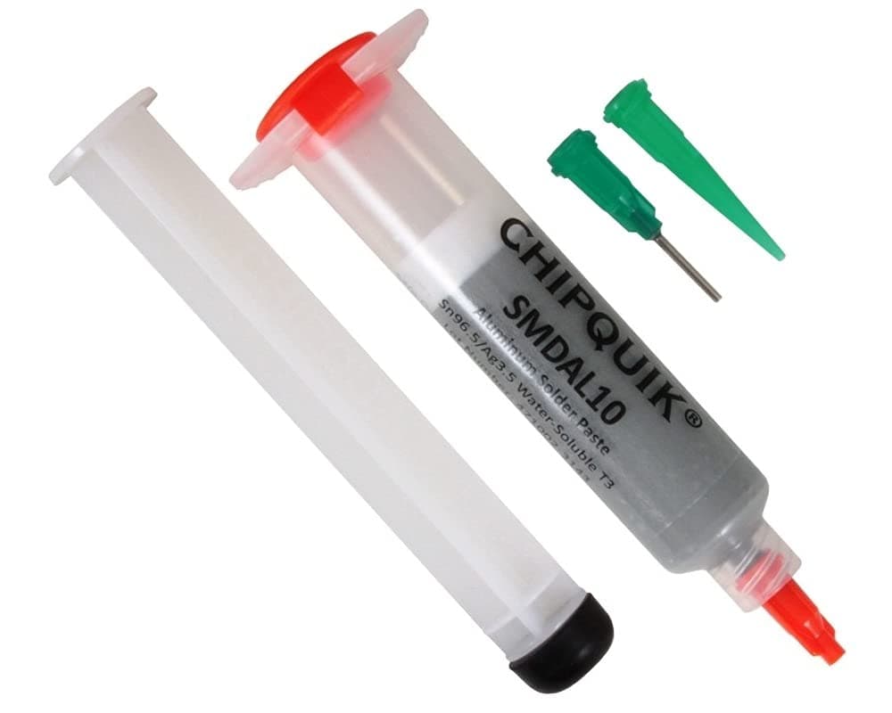 SMDAL10 Aluminum Solder Paste Water-Soluble Sn96.5/Ag3.5 T3 (10cc/25g syringe)