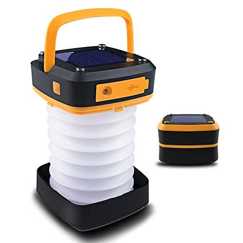 SEYEON Solar LED Pocket Camping Lantern Lights USB Rechargeable Portable SOS Flashlight,Outdoor Lights Emergency Charger for Phone,Waterproof Collapsible Ultra Compact Mini Torch Night Light