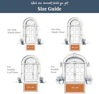 Natural Coco Coir Heavy Duty Backing Doormat - Large Cute Non-Slip Front Door Welcome Mat for Outside Entrance or Porch Entry, Brown (36x72, Welcome)