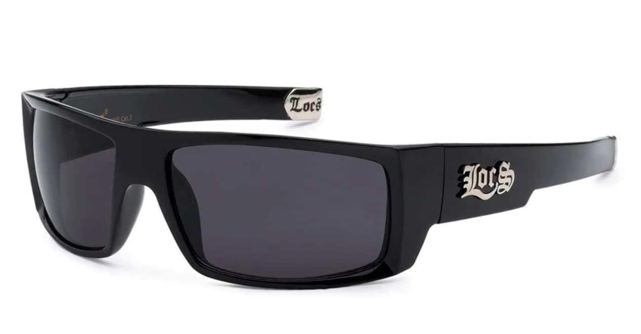 Locs Men's Original All Black Hardcore Sharp Square OG Sunglasses