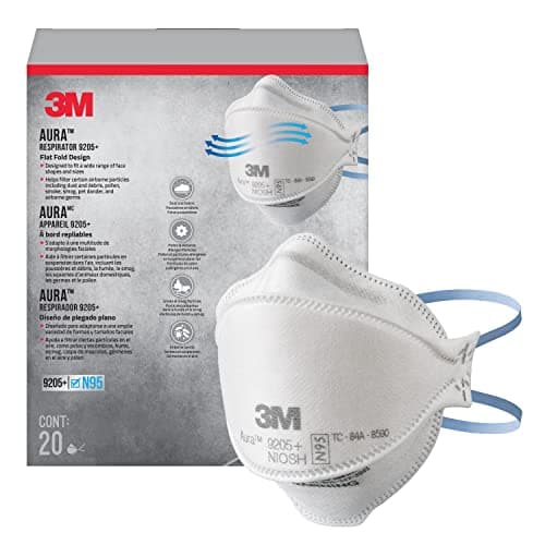 3M Aura Particulate Respirator 9205+ N95, 20/Pack