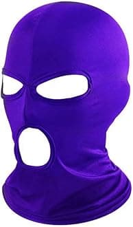 3 Hole Black Balaclava Ski Mask, Thin Full Face Mask for Men Women Motorcycle Bike Hunting Cycling Cap Ski