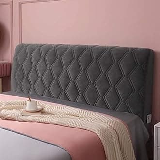 Stretch Headboards Cover Slipcover Backrest Cover, Slip Protector Cover for Single/Double/King/Super King Size Bed, Washable (Color : Dark gray, Size : 200cm)