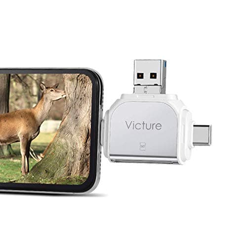 Victure Trail Game Camera Viewer for iPhone iPad Mac Android, Micro SD and SD Memory Card Reader to View Wildlife Surveillance Photos and Videos on Smartphone