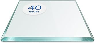 40 inch Square Glass Table Top - Tempered - 1/2" Thick Glass Surface, Safe Beveled Edge, Radius Corners, Multipurpose for Dining Table, Patio, Coffee and End Table