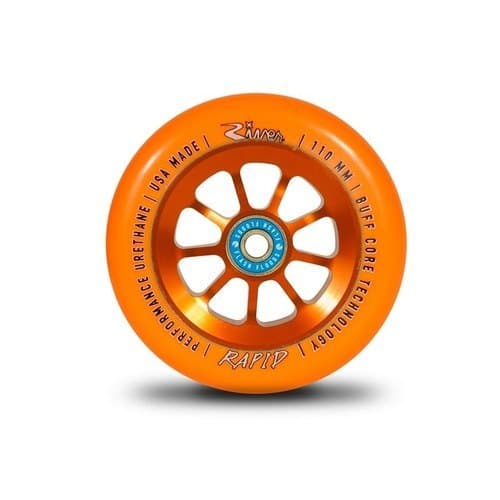 River Rapid 110mm Wheels with bearings Orange (Pair)