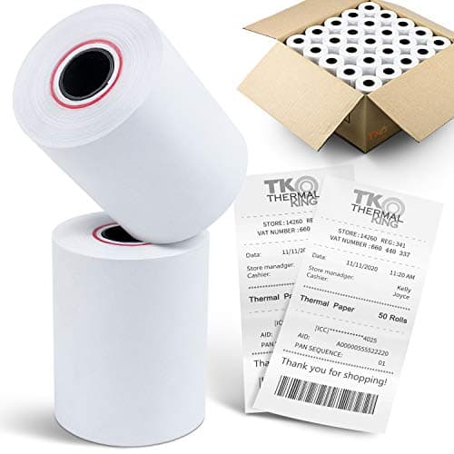 TK Thermal King, 2 1/4" x 85' Thermal Credit Card Receipt Paper for POS machine fits Verifone vx810, 50 Rolls