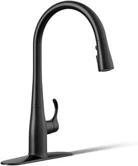 K-596-BL Simplice Single-Hole Pull-Down Kitchen Faucet, Matte Black