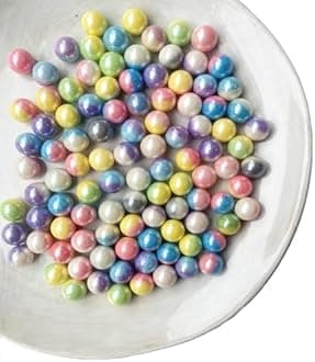Edible Rainbow Pearl Sugar Sprinkles Candy Baking Edible Cake Decorations Cupcake Toppers Cookie Decorating Celebrations Wedding Shower Party Chirstmas Supplies 100g/ 3.5oz