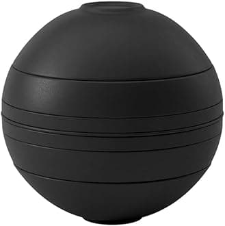 Villeroy & Boch La Boule Black, 7 Piece Crockery Set for Two, Premium Porcelain